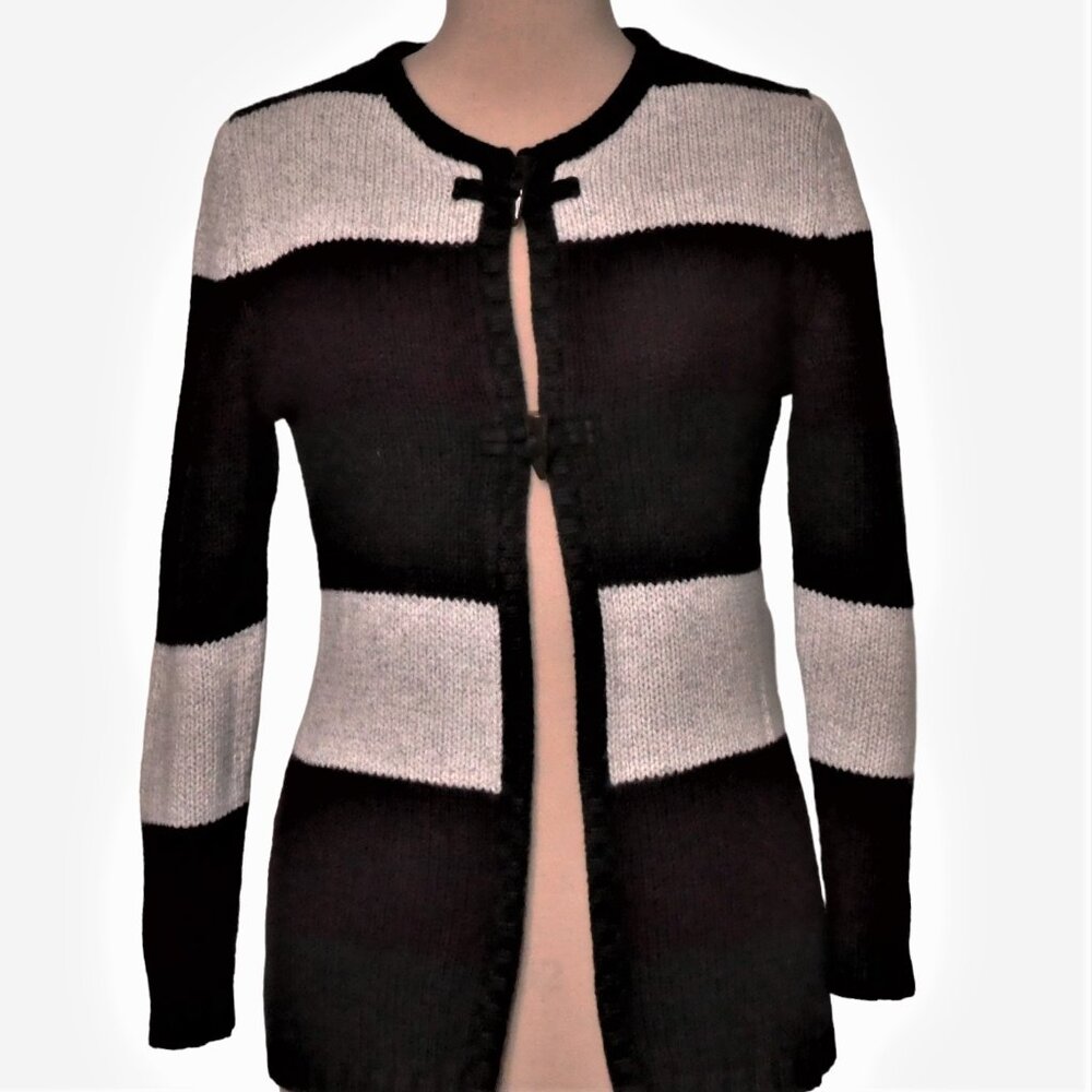 Juliane Multi Color Rugby Stripe Cotton Blend Cardigan S…